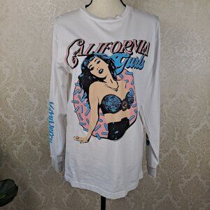 Katy Perry Play Official Merchandise Size Med White Long Sleeve Tshirt Unisex